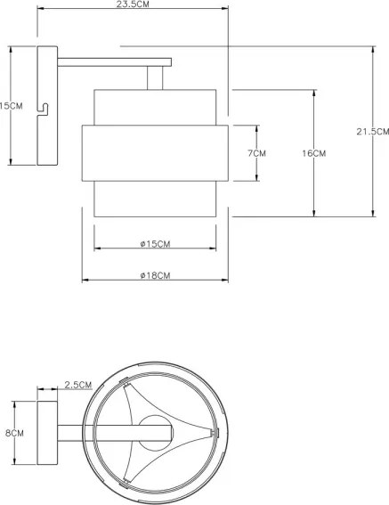 Aplică MILEY 1xE27/60W/230V neagră/alamă Globo 15560W