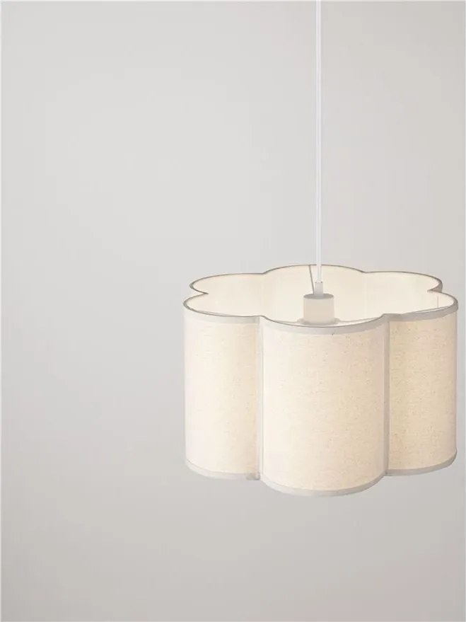 Lustra suspendata cu abajur textil bej BLOOSY