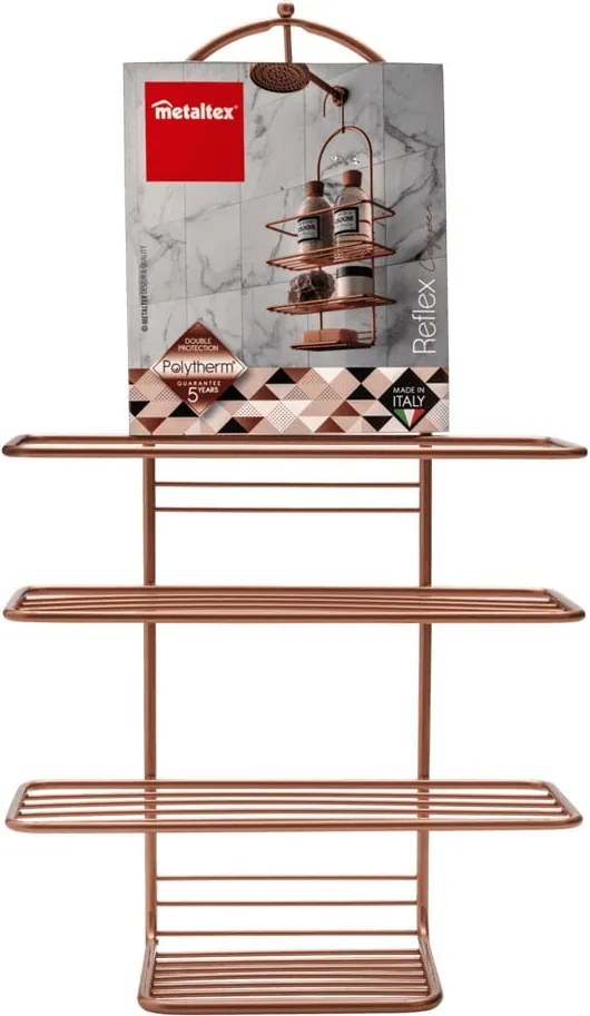 Etajeră cu 3 rafturi pentru baie Metaltex Copper