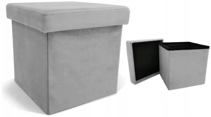 Taburet pliabil 30x30cm Perfect Light Grey