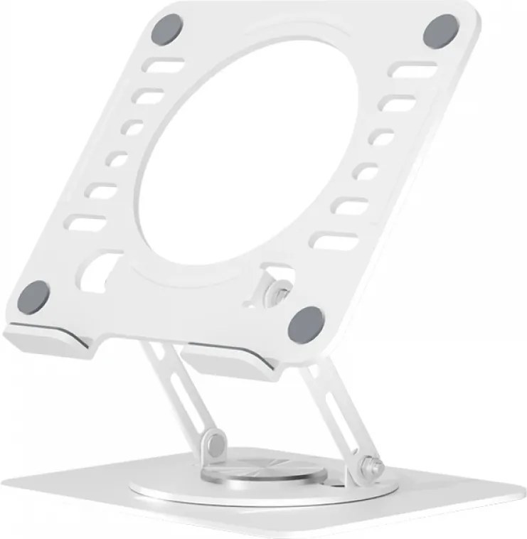 Suport Laptop Premium din Oțel Carbon, Reglabil, Rotativ 360°, Ergonomic, Alb