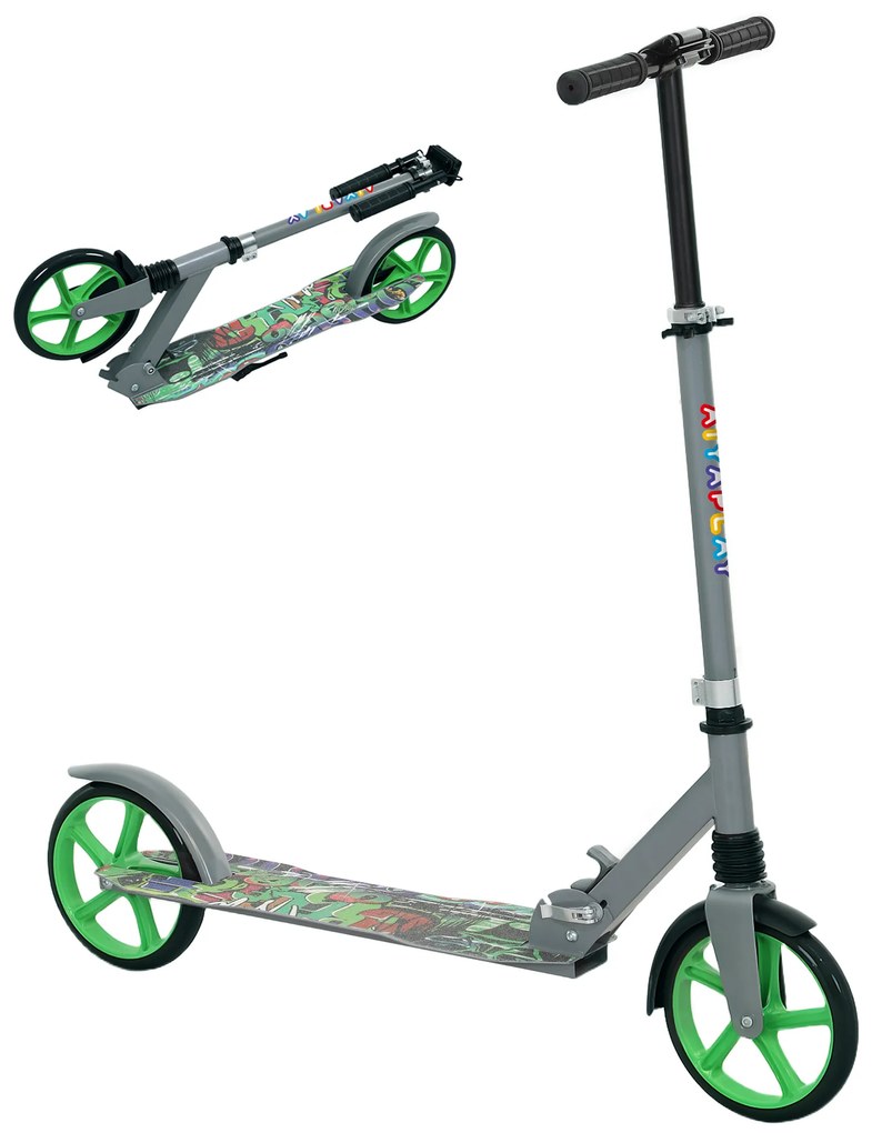 AIYAPLAY Trotinetă copii 6-12 ani, trotinetă pliabilă cu 2 roți, reglare în înălțime, pentru fete și băieți, scooter verde | Aosom Romania