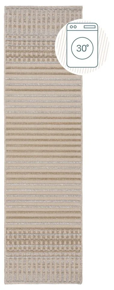 Covor tip traversă bej lavabil din janilie 60x240 cm Elton – Flair Rugs