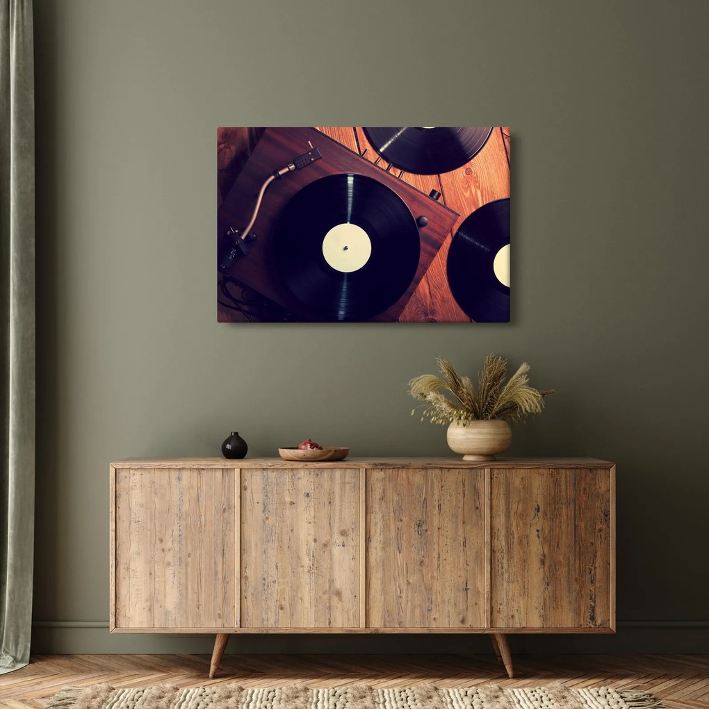 Tablou - Discuri de gramafon (90x60 cm)