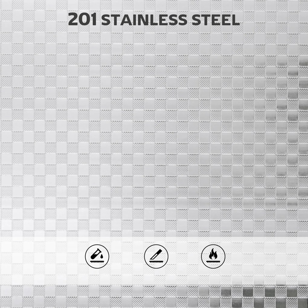 HOMCOM Cărucior de Bucătărie din Oțel Inoxidabil cu 4 Nivele și Rafturi Reglabile - Argintiu | Aosom Romania