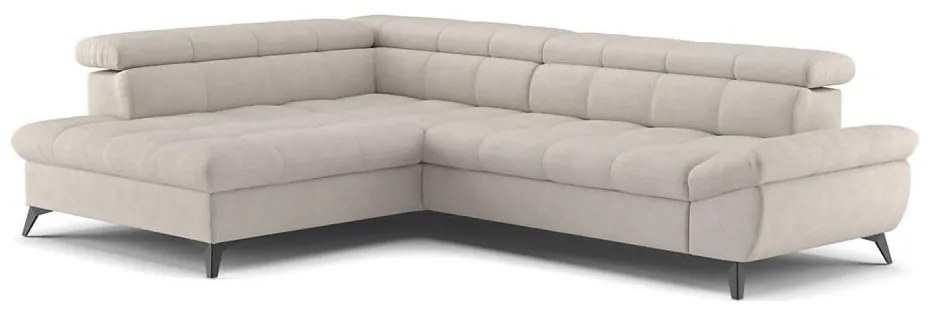 Canapea colțar extensibilă în L MARANO stânga, bej