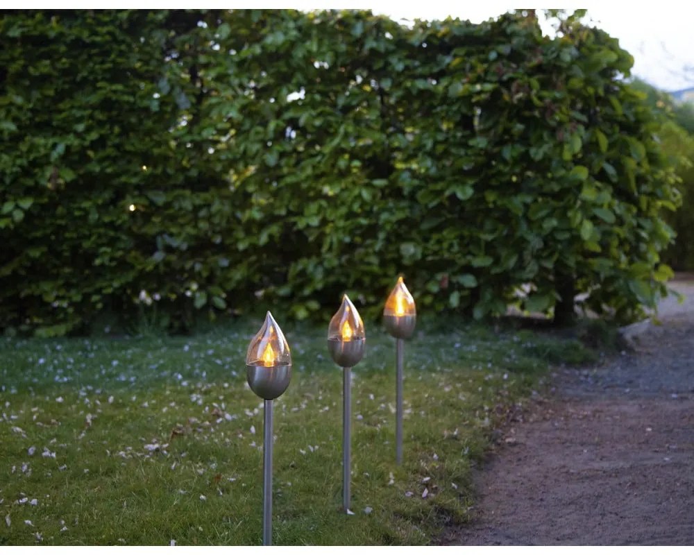 Corpuri de iluminat pentru exterior LED 3 buc. tip țepușă, de sol solare (înălțime 40 cm) Olympus – Star Trading