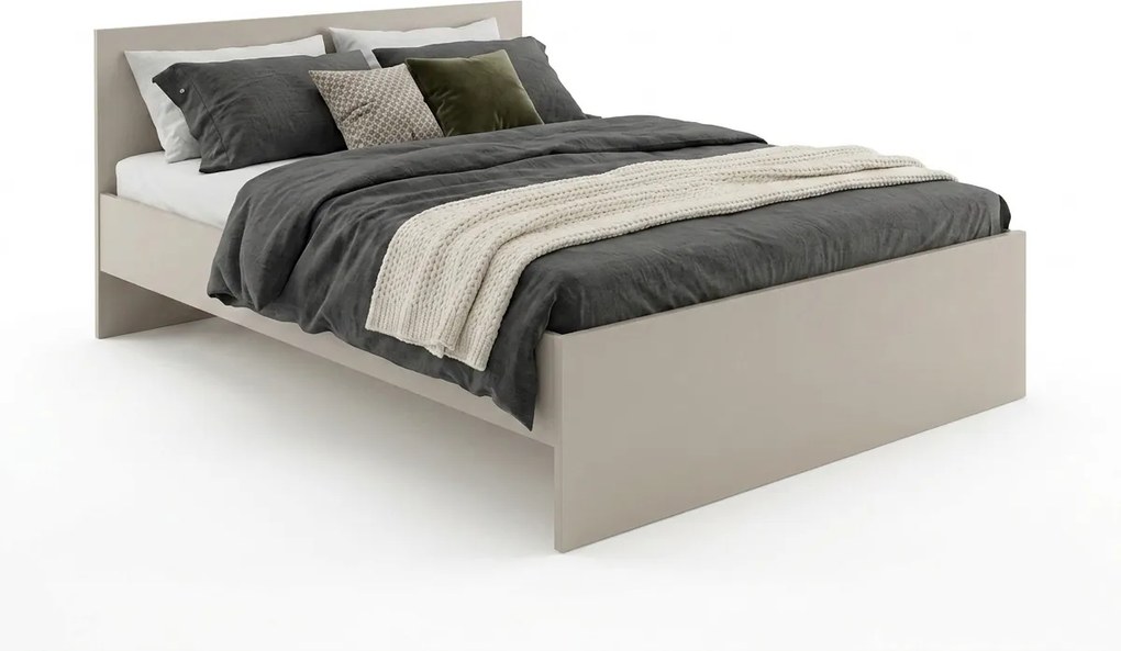 Pat ELISA 140 x 200 cm, casmir bej Saltele: Saltea Sommera 18 cm, Somiera pat: Cu lamele curbate