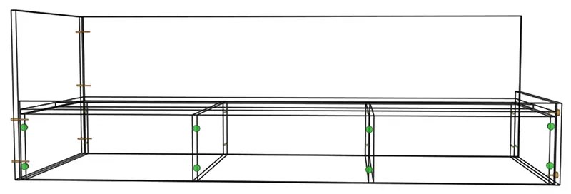 Pat de colt dreapta Mobiref, 200 X 90 X 65 cm, PAL Sonoma 18 mm