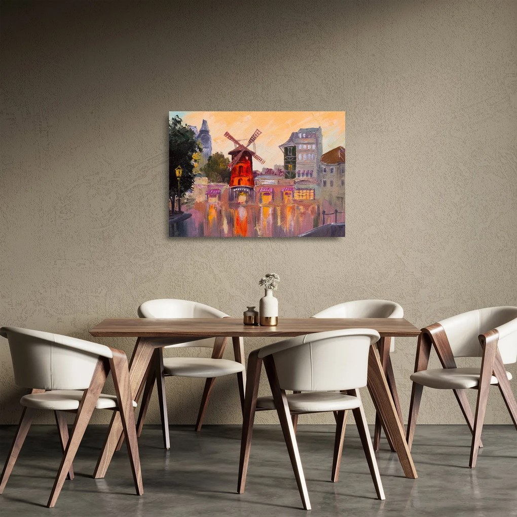 Tablou pe sticlă - Moulin rouge, Paris, Franța (70x50 cm)
