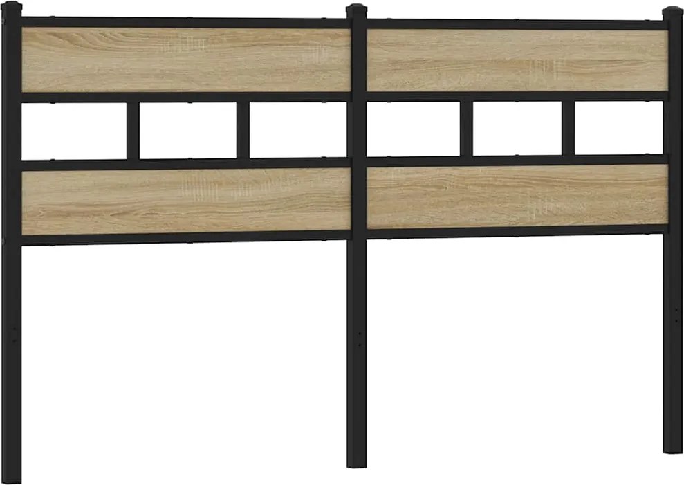 vidaXL Tăblie de pat de schimb, stejar sonoma, 140 cm, fier și lemn prelucrat