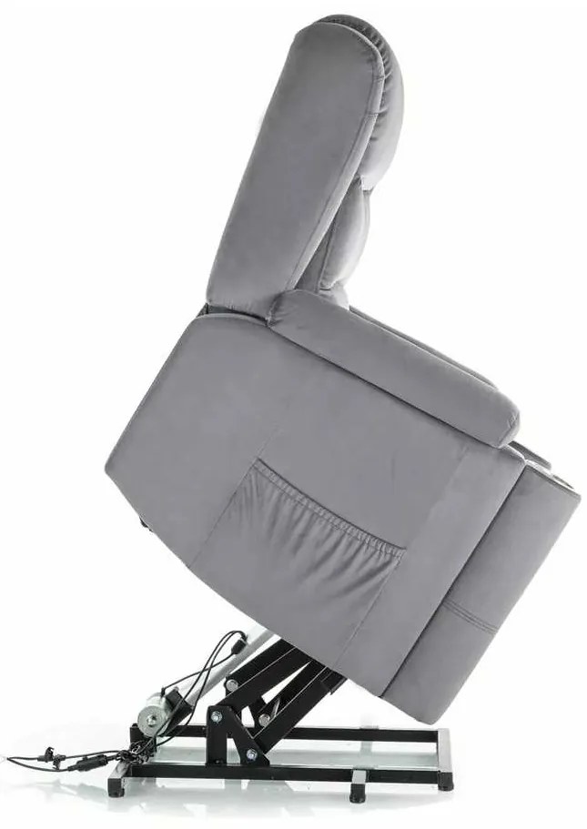 Scaun reclinabil Pontils Velvet, gri