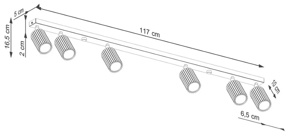 Spot alb 6,5x117 cm Gleam – Sollux