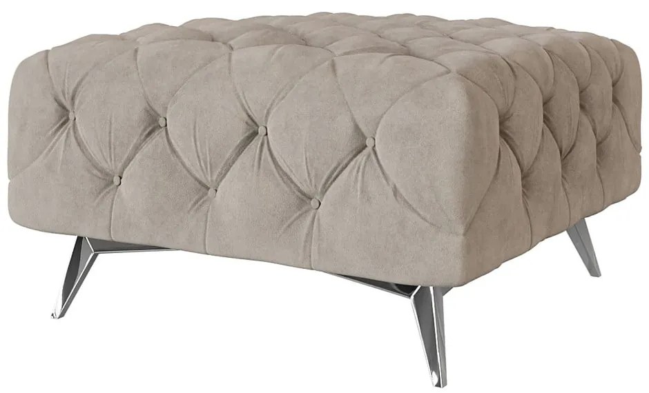 Taburet grej cu tapițerie din catifea Chelsea – Ropez