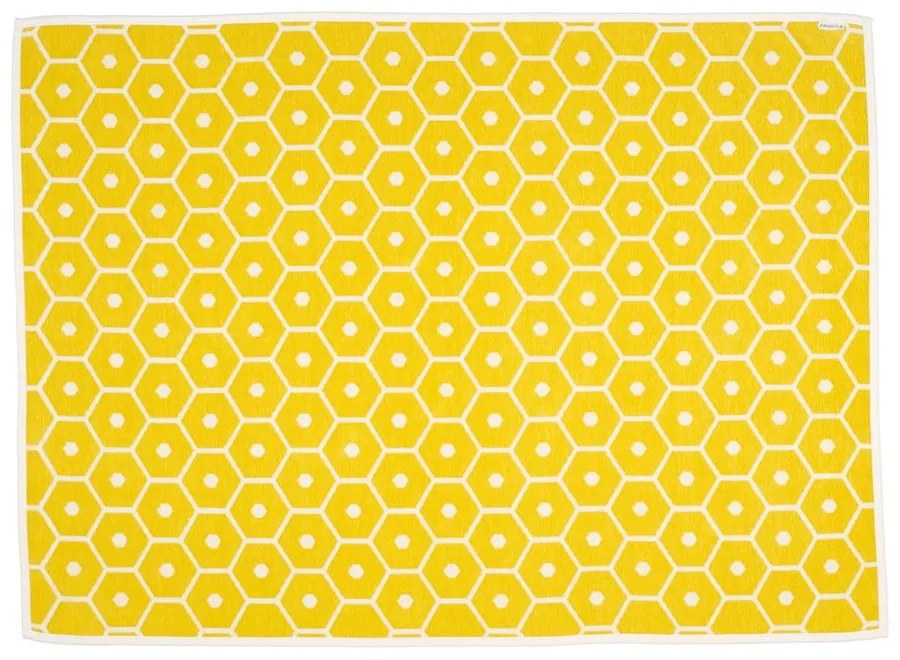 Pătură galbenă din amestesc de lână 140x180 cm Honey Lemon – Pappelina