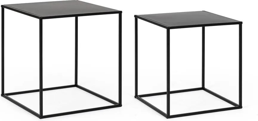 Măsuțe de cafea negre 2 buc. din metal 38x38 cm Alrik – Yes Everyday