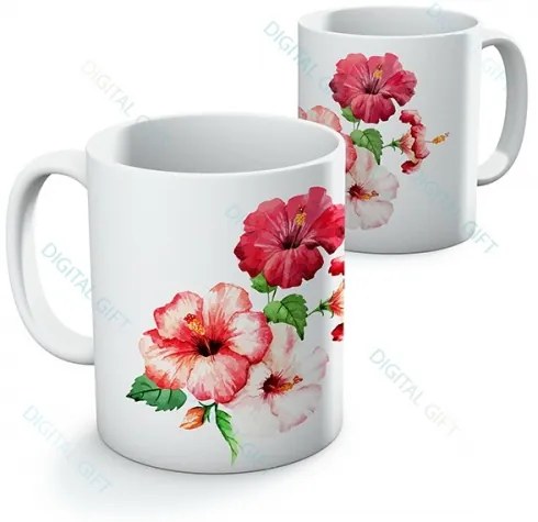 Cana ceramica - Floare de hibiscus