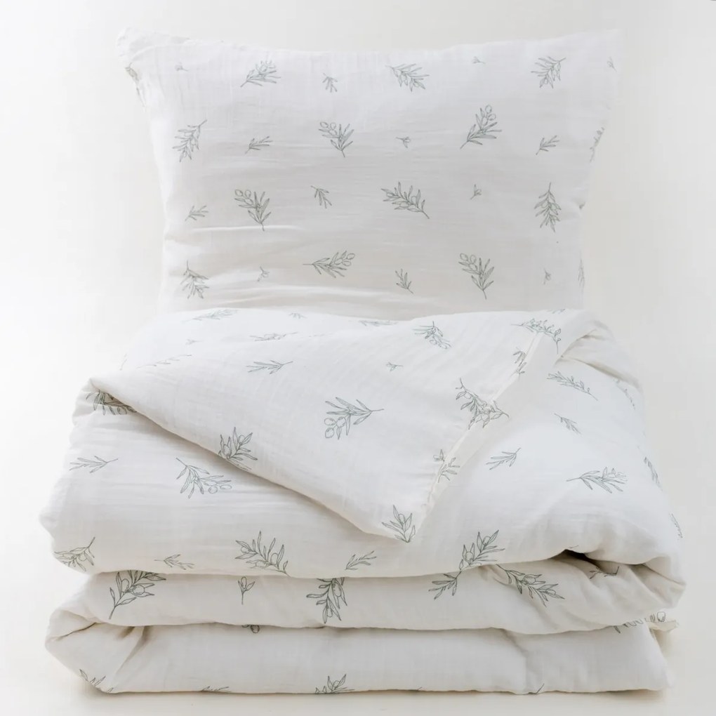 Lenjerie de pat din muselină Matex Olivka, 140 x 200 cm, 70 x 90 cm