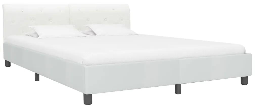 284875 vidaXL Cadru de pat, alb, 180 x 200 cm, piele ecologică