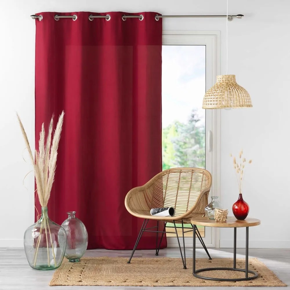 Draperie burgundy din microfibră 140x260 cm Absolu – douceur d'intérieur