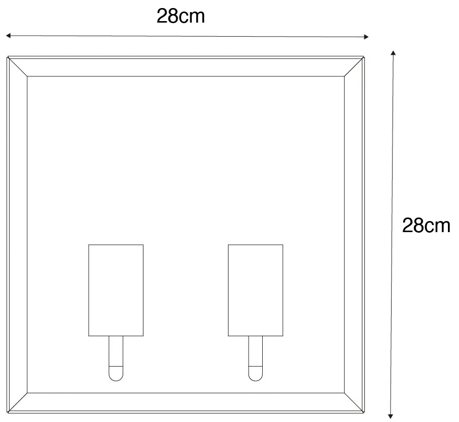 Lampă de perete exterioară neagră și alamă cu 2 lumini - Rotterdam