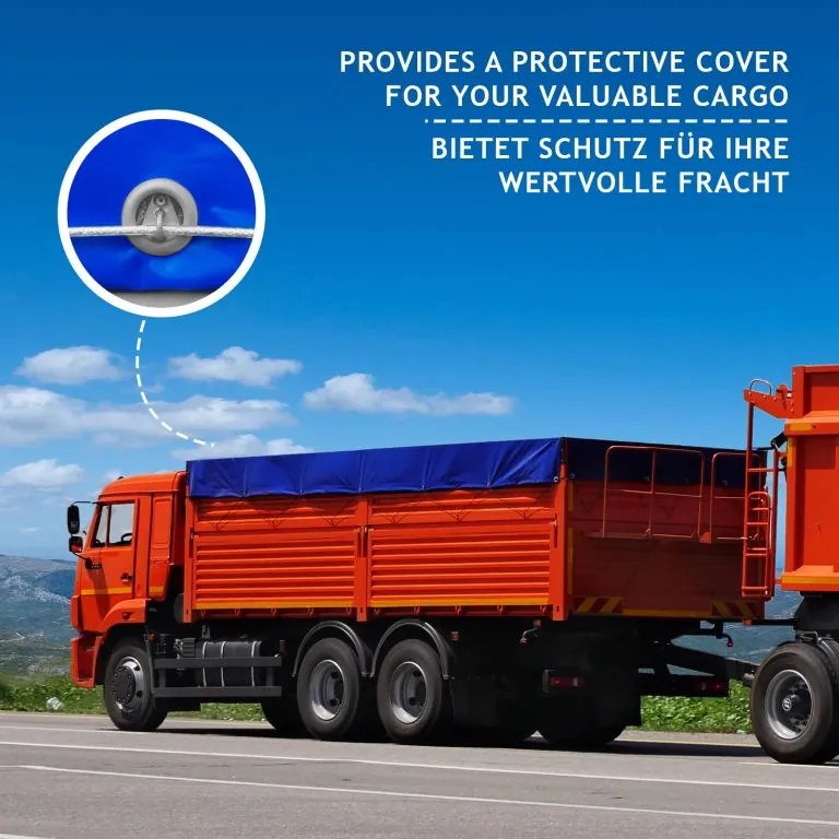 JAGO Prelata 650 g/m², ochiuri de aluminiu, albastru, 5 x 7