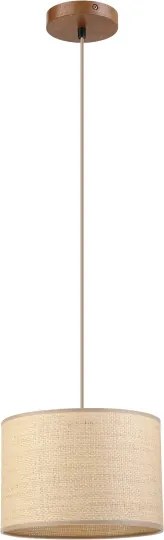 Lustră suspendată pe cablu AIDA 1xE27/15W/230V Ø 25 cm, stejar/rafie
