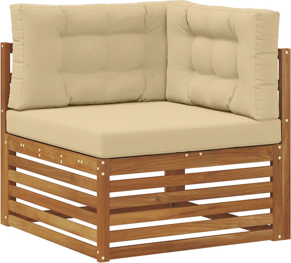 vidaXL Canapea de colț pentru exterior Lemn Solid de Acacia natural