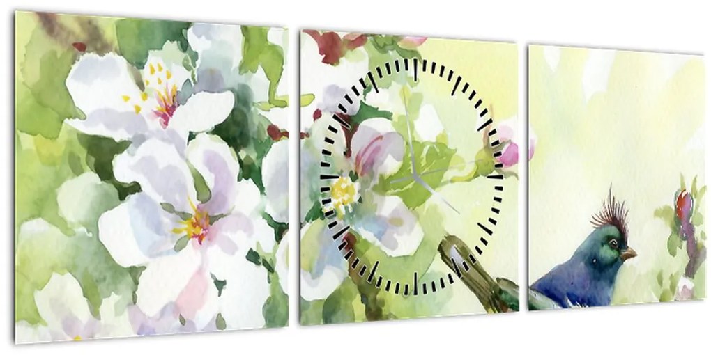 Tablou - Primăvară (cu ceas) (90x30 cm)
