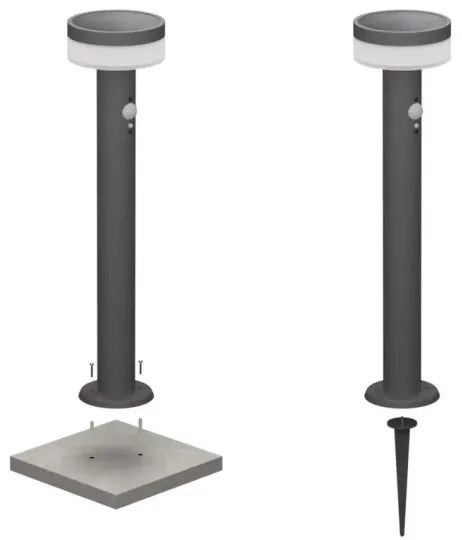 Lampă LED solară cu senzor LED/2W/3,7V 1200 mAh IP44 50 cm