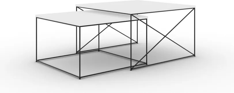 Set masute de cafea, Licco 2, ADRK Furniture (Culoare: Alb / Beton)