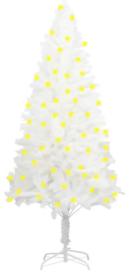 Set brad de Craciun artificial cu LED-uri, alb, 180 cm 1, 180 cm