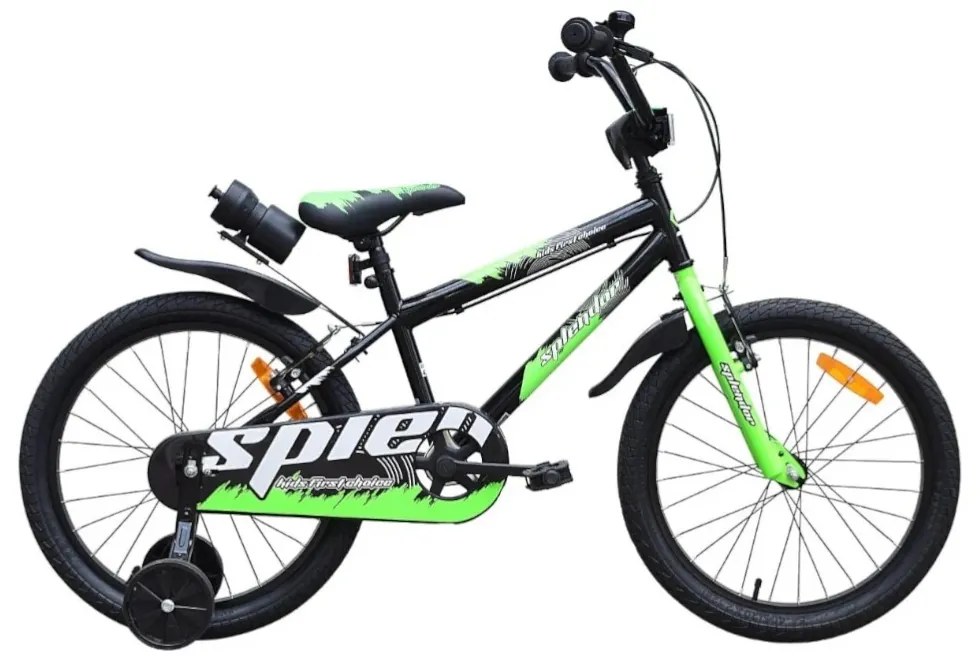 Bicicleta pentru copii NOVOKIDS™ Splend'Or Boom PRO Edition, Cu bidon pentru apa, Roti 20" inch, Maxim 50 kg, Cadru din otel, Roti ajutatoare