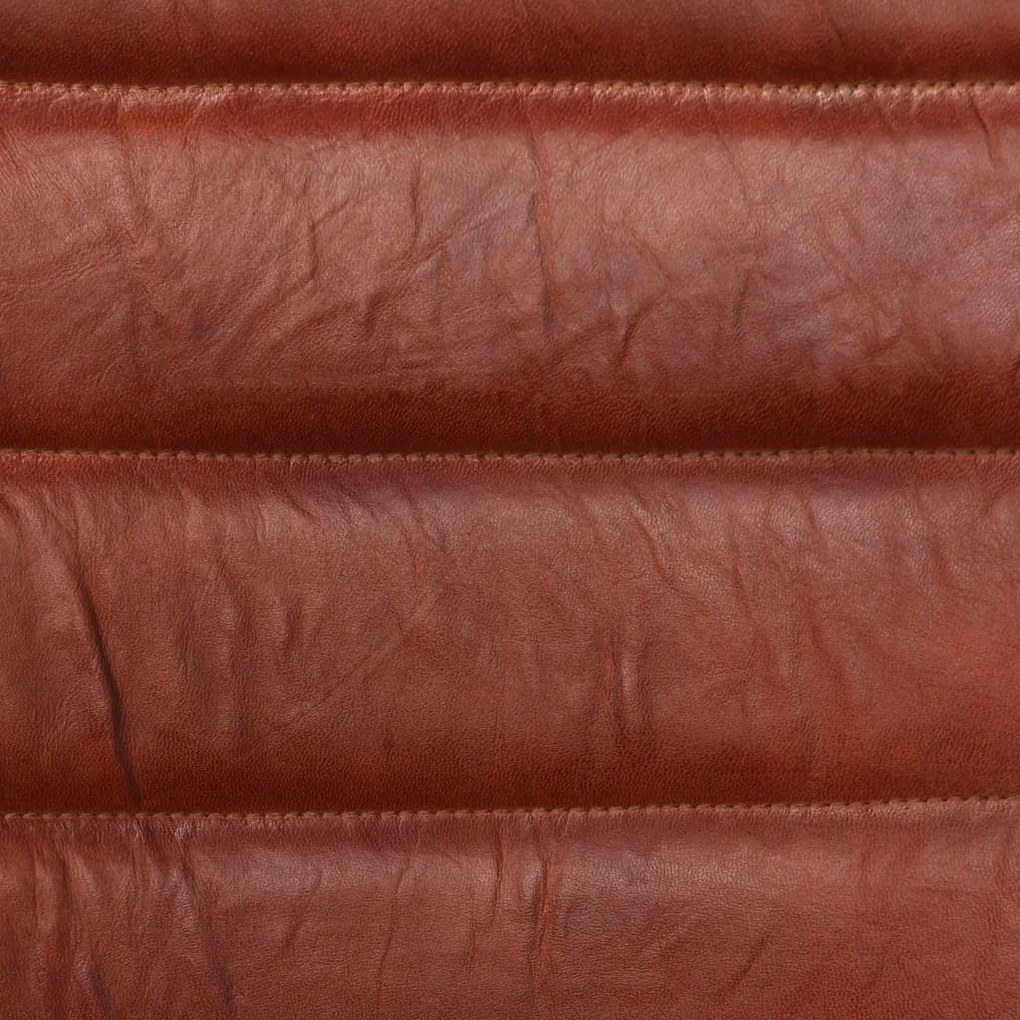 Scaune de bucatarie, 4 buc., maro, piele naturala 4, Maro inchis, Model 1