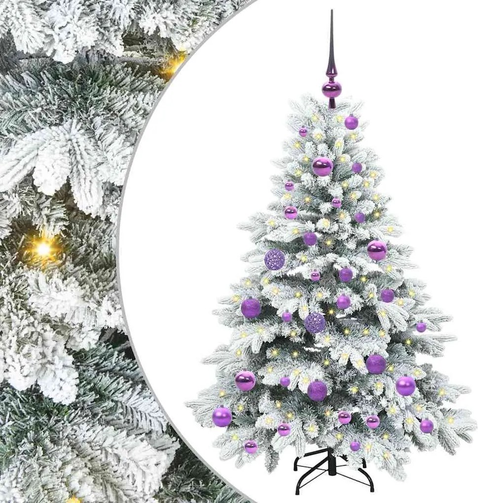 vidaXL Brad de Crăciun artificial cu 150 LED Alb 120 cm PE și PVC