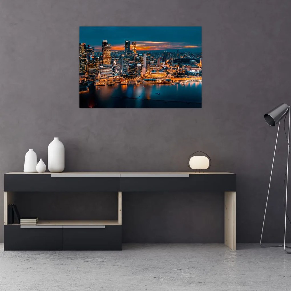 Tablou cu orașul nocturn (90x60 cm)