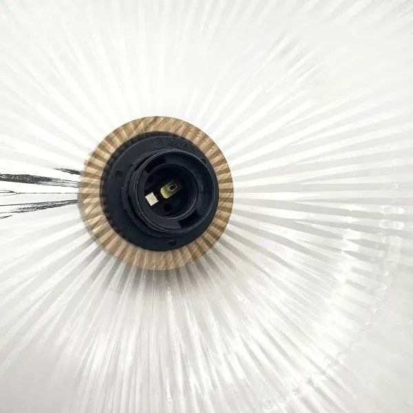 Suspensie pe cablu PIA, 1xE27/60W/230V, Ø 30 cm, finisaj stejar