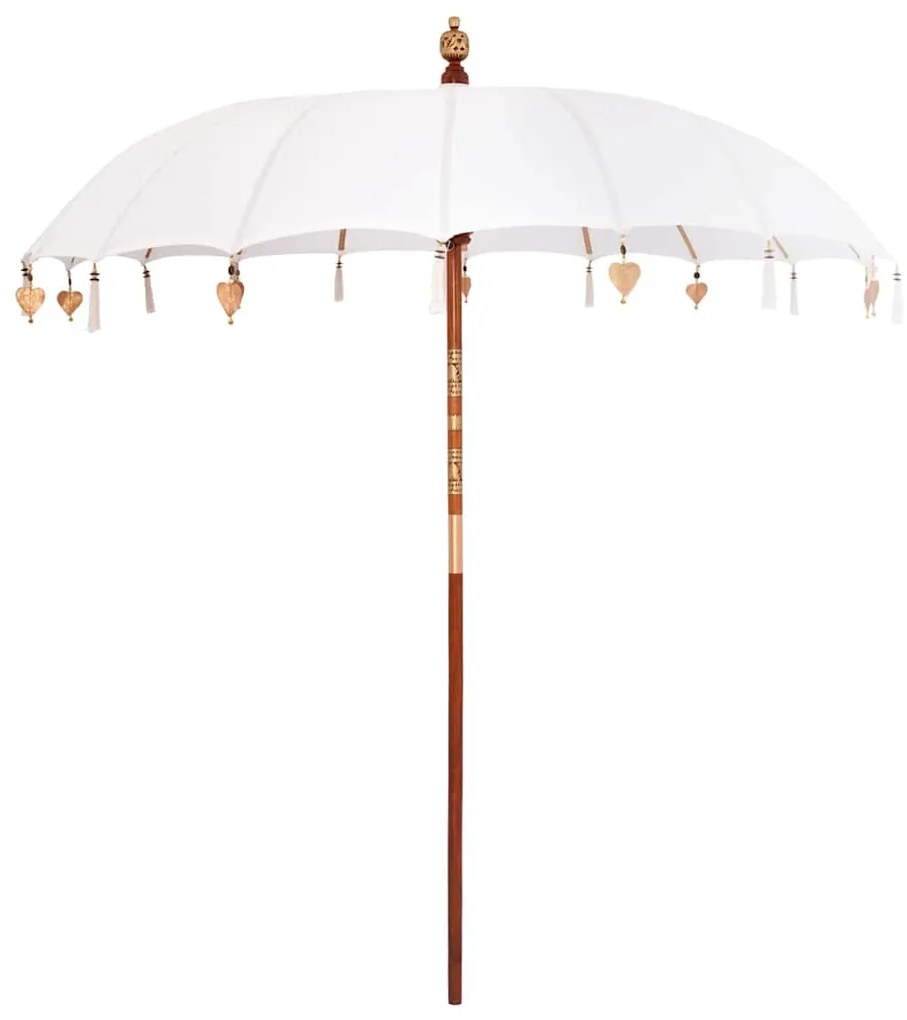 vidaXL Umbrelă de soare Manual Crem x 250 cm Bumbac și lemn masiv