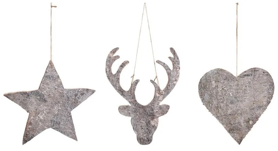 Set 3 decorațiuni suspendate Côté Table Christmas Ecorce