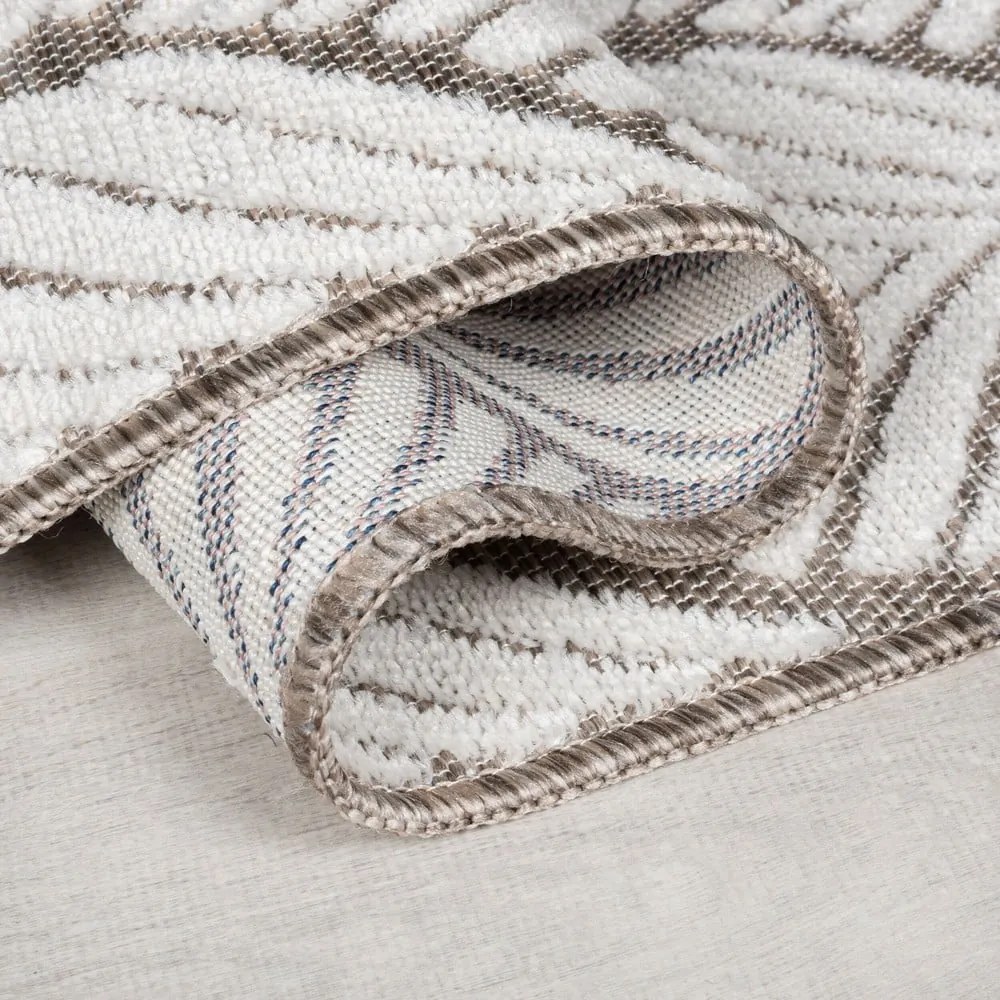 Covor pentru exterior și interior fildeș 200x290 cm Elm Leaf – Flair Rugs