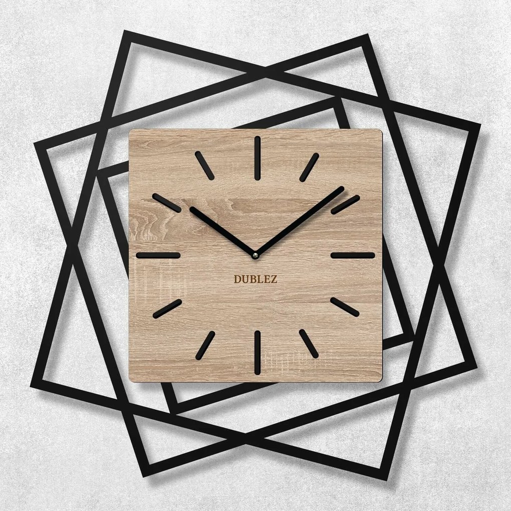 DUBLEZ | Ceas de perete din lemn 3D - Frames