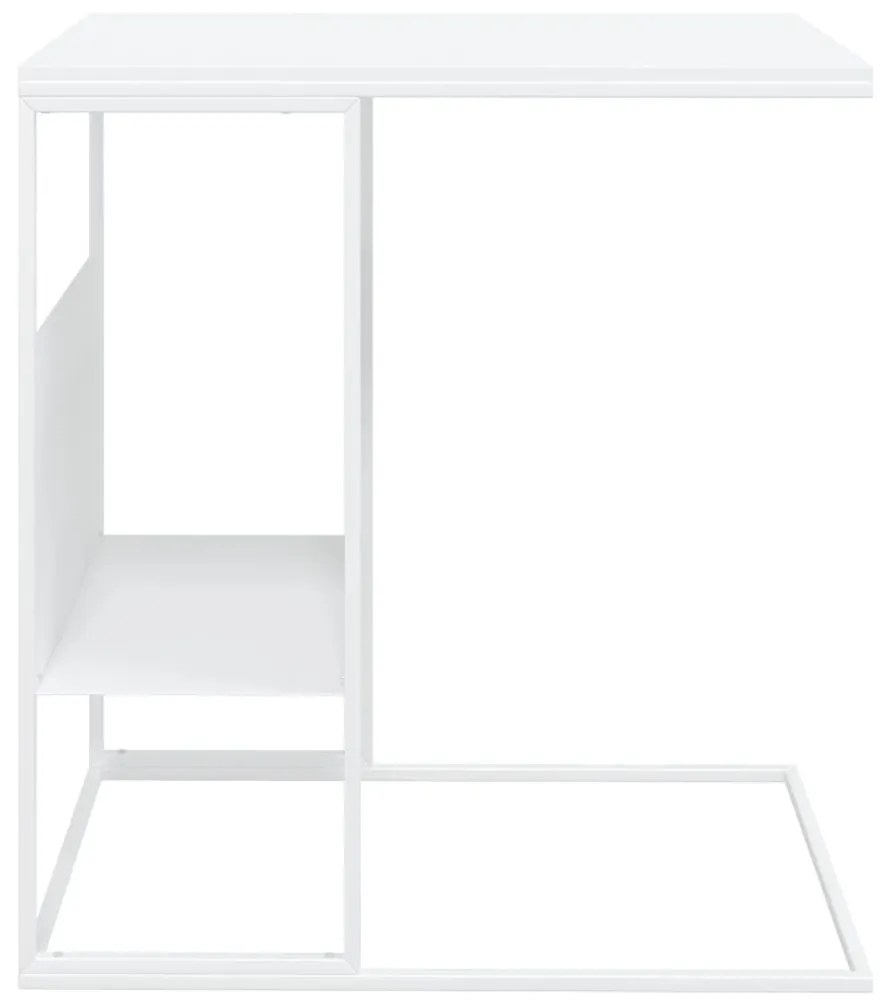 Masa laterala, alb, 55x36x59,5 cm, lemn compozit 1, Alb, 55 x 36 x 59.5 cm, Fara roti
