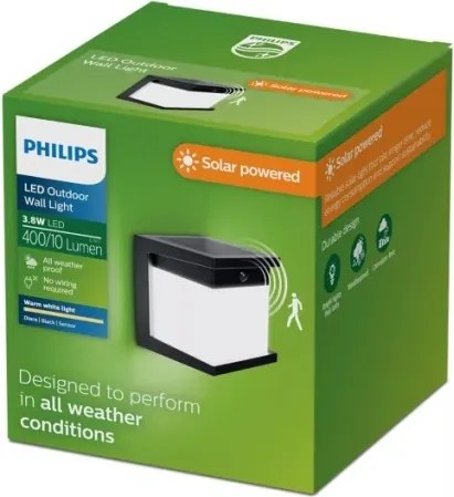 Philips - Aplica solară de perete LED cu senzor DIARA LED/3,8W/3,7V 800 mAh IP44