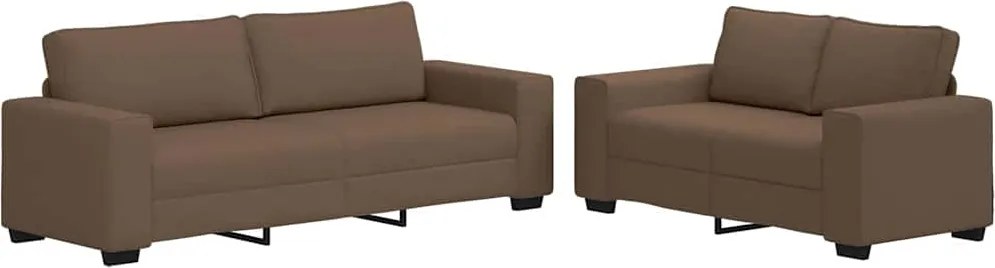 vidaXL Set de canapele cu perne, 2 piese, maro, textil