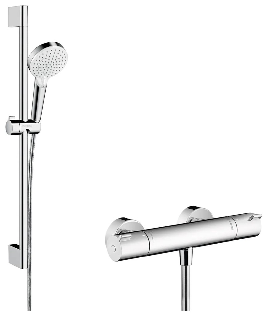 Hansgrohe Crometta set de duș perete cu termostat crom-alb 27812400