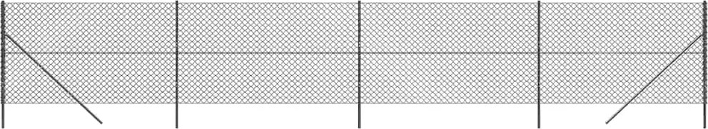 vidaXL Gard plasă de sârmă, antracit, 1,6x10 m