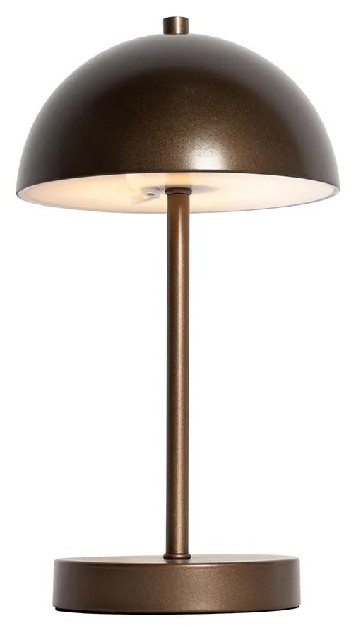 Lampă de masă de exterior bronz închis reîncărcabilă cu 3 trepte de reglare a luminozității - Keira