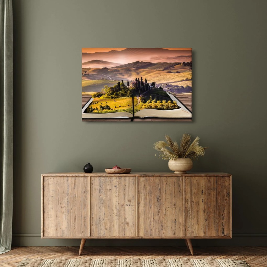 Tablou cu peisaj în carte (90x60 cm)