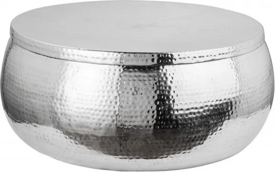 Masuta auxiliara design unicat Orient Storage 70cm, argintiu