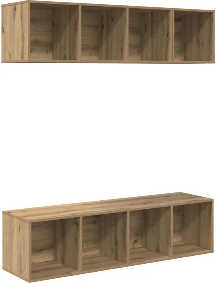 vidaXL Set comodă TV Pe perete 3 pcs Stejar Artizanal Lemn compozit